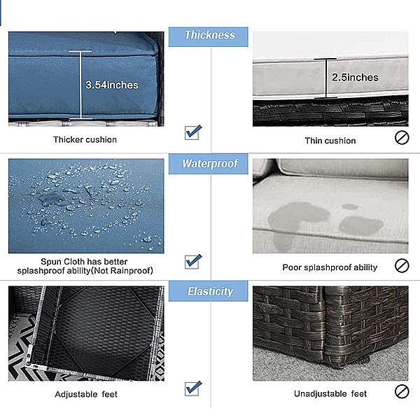 Garden Wicker Rattan Furniture Set - 10C01J