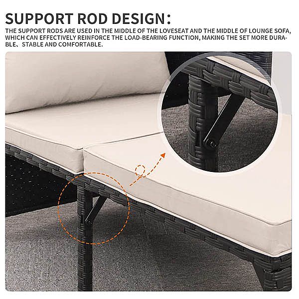 3 Piece Garden Rattan Sofa - 10C01L