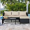 3 Piece Garden Rattan Sofa - 10C01L