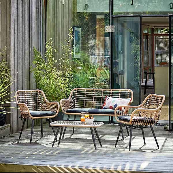 4 Seater Wicker Rattan Garden Furniture - 10C01S