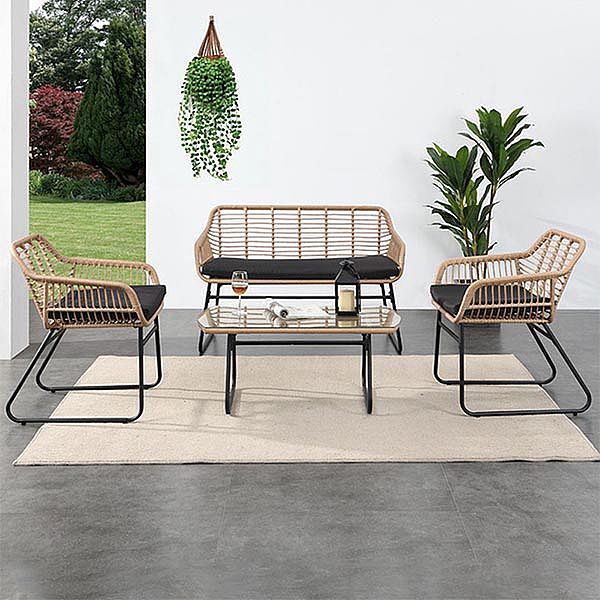 Rattan Outdoor Furniture 4 Seater Garden Sofa Set - 10C01T