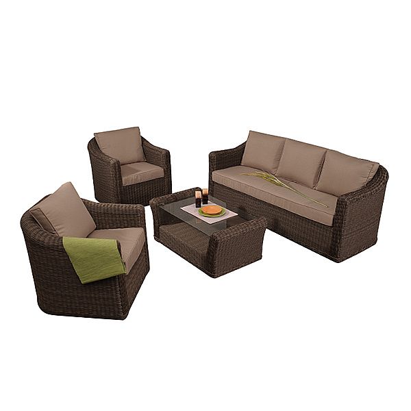 Outdoor Aluminum Frame Mixed Wicker Rattan Furniture Patio Set - 10C01U