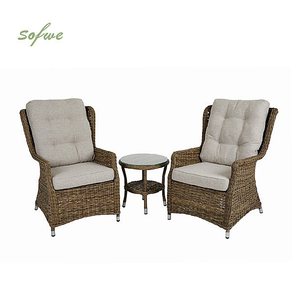 Patio Conversation Garden 3-Piece Rattan Furniture Set - 10C01X