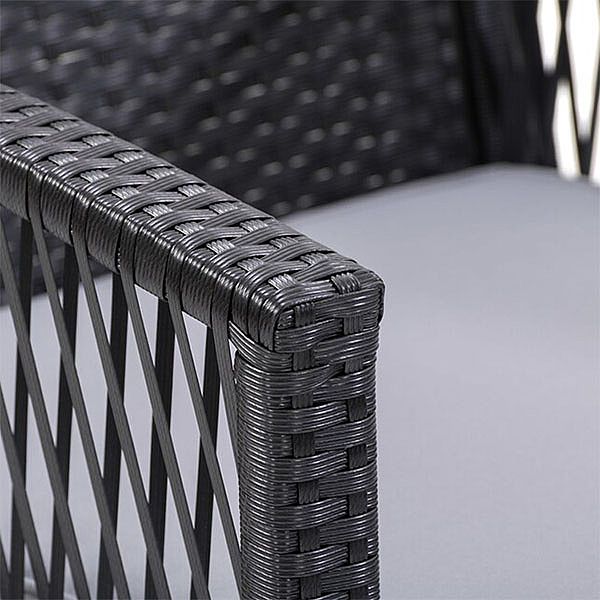 4 Piece Wicker Rattan Furniture Sofa with Tempered Glass Desktop - 10C02C