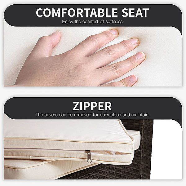 Woven Rattan Patio Conversation Furniture Sets - 10C02D