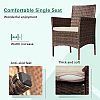 4 Piece Brown Patio Furniture Wicker Conversation Set - 10C02G