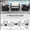 3 Pieces Patio Furniture Set Rattan Wicker Sofa - 10C02J