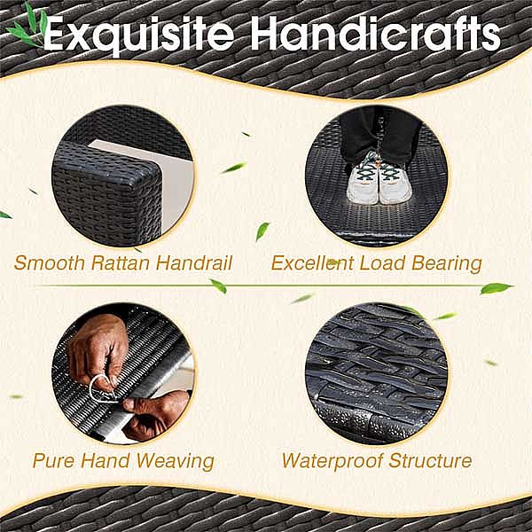 Outdoor Woven Rattan Patio Conversation Furniture Sets - 10C02K