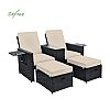 5 Piece Outdoor Patio Wicker Loveseat Set - 10C02M