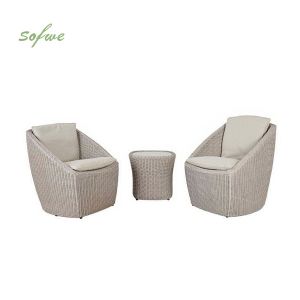 3 Piece Outdoor Bar Wicker Rattan Furniture Set