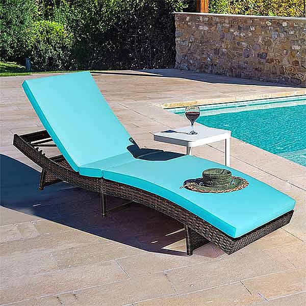 Outdoor Beach Sunbathing Rattan Lounge Chair - 10C02V