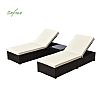 Outdoor Pool Adjustable Backrest Wicker Lounge Chair Set - 10C02W