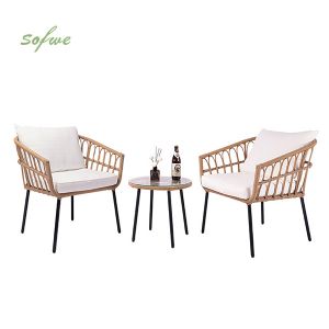 Luxury 3-piece Balcony Garden Wicker Furniture Set