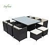 Space-saving Rattan Cube Dining Table with Six Chairs - 10D01A