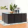 Space-saving Rattan Cube Dining Table with Six Chairs - 10D01A