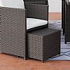 Space-saving Rattan Cube Dining Table with Six Chairs - 10D01A