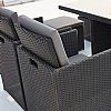 Outdoor Wicker Dining Set With Two Ottoman and Four Armchairs Dining Table - 10D01D