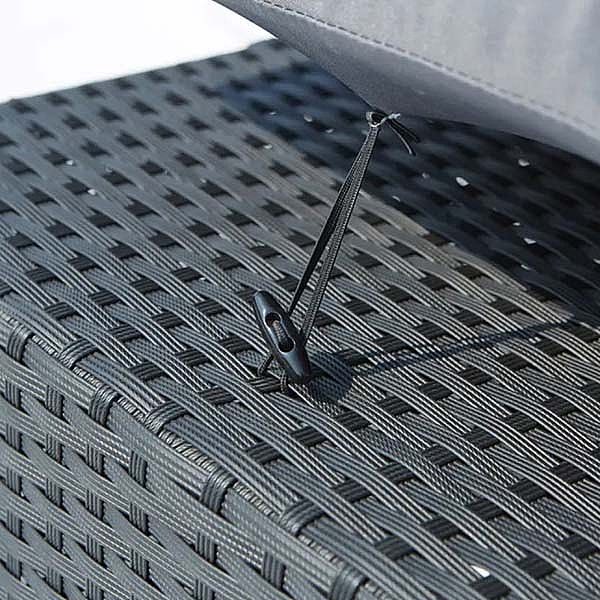 Outdoor Wicker Dining Set With Two Ottoman and Four Armchairs Dining Table - 10D01D