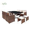 Space-saving Rattan Dining Table Set - 10D01E