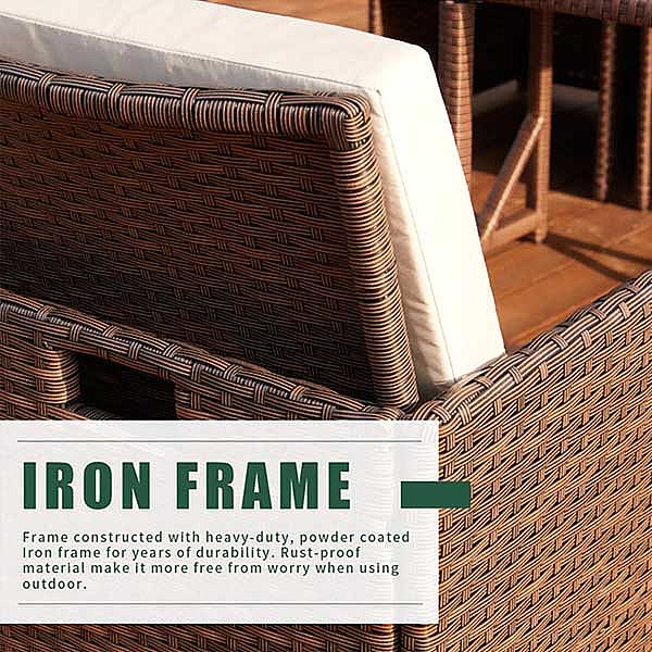 Space-saving Rattan Dining Table Set - 10D01E