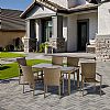 Wicker Table and Chair Set with Six Chairs Rattan Armchair - 10D01F