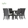 Modern Stylish Black Rattan Dining Table and Chair Set - 10D01G