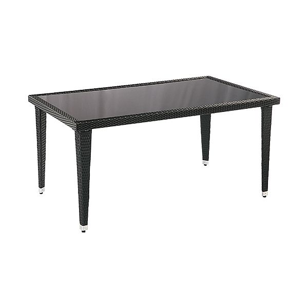 Modern Stylish Black Rattan Dining Table and Chair Set - 10D01G