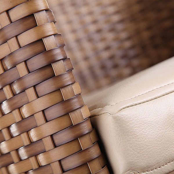 Garden Rattan 6-Piece Dining Table and Chair Set - 10D01H