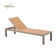 Aluminum Plastic-wood Adjustable Lounge Chair with wheels - 11D14G