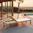 Aluminum Plastic-wood Adjustable Lounge Chair with wheels - 11D14G