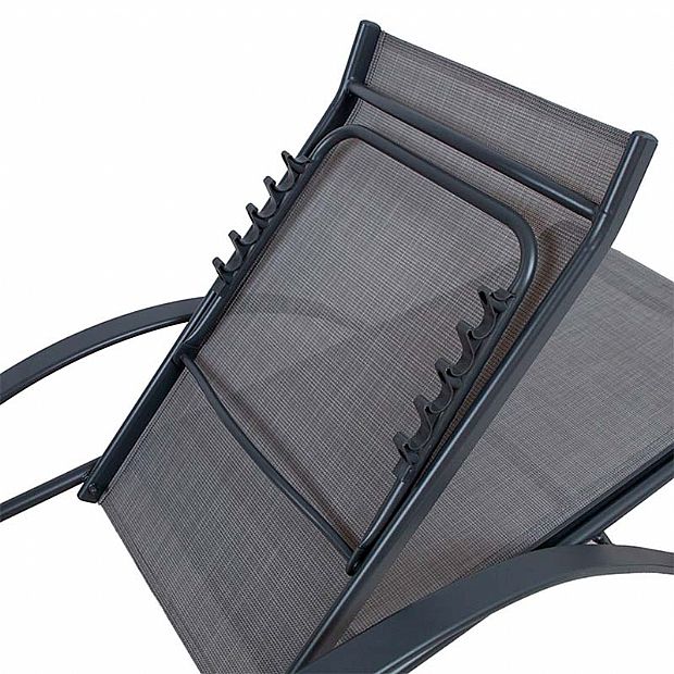 Aluminum Adjustable Lounge Chair with S-shape Armrest - 11D14I