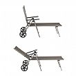 Aluminum Textilene Lounge Chair with Wheels and Pillow - 11D14K