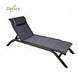 Adjustable Backrest Outdoor Sun Lounger with Aluminum Alloy Frame and Mesh Fabric - 11D25A