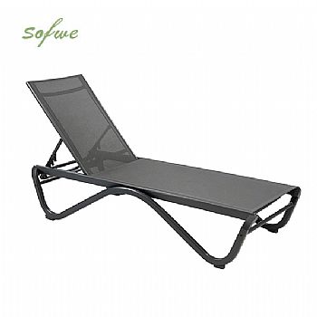 Outdoor Sun Lounger with W-Shaped...