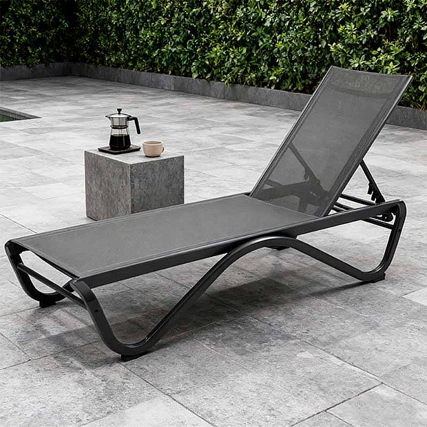 Outdoor Sun Lounger with W-Shaped Aluminum Base - 11D25B