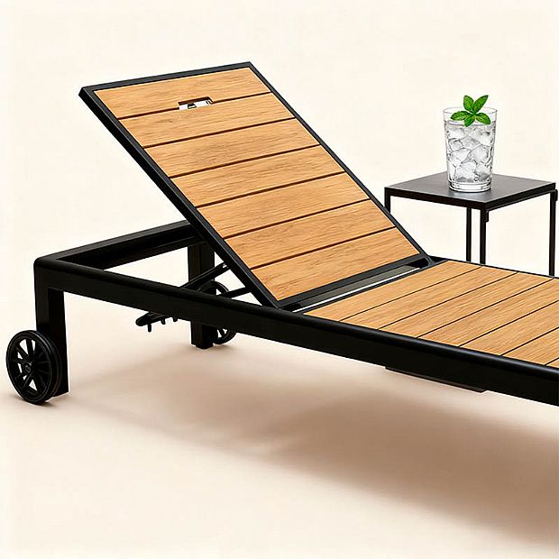 Aluminum Frame WPC Outdoor Sun Lounger - 11D25G