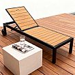 Aluminum Frame WPC Outdoor Sun Lounger - 11D25G
