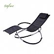 Wholesale Outdoor Rocking Sun Lounger with Adjustable Arch Metal Frame for Patio Poolside Furniture Supply - 11D25H