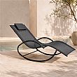 Wholesale Outdoor Rocking Sun Lounger with Ergonomic Curved Mesh Seat for Poolside Patio Furniture Supply - 11D25J