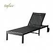 Wholesale Outdoor Metal Sun Lounger with Wheels and Breathable Mesh Fabric for Patio Poolside Supply - 11D25O