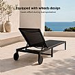 Wholesale Outdoor Metal Sun Lounger with Wheels and Breathable Mesh Fabric for Patio Poolside Supply - 11D25O
