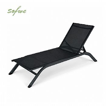 Wholesale Outdoor Sun Lounger Aluminum Curved Frame PVC...
