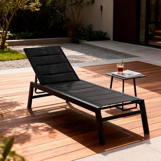Aluminum Textilen Adjustable Lounge Chair with Cotton Inside - 11D14D
