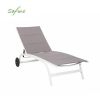 Aluminum Textilene Adjustable Lounge Chair with Wheels - 11D14E