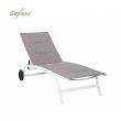 Aluminum Textilene Adjustable Lounge Chair with Wheels - 11D14E