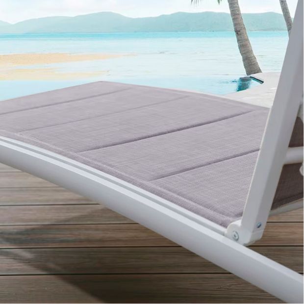 Aluminum Textilene Adjustable Lounge Chair with Wheels - 11D14E