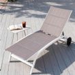 Aluminum Textilene Adjustable Lounge Chair with Wheels - 11D14E