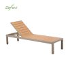 Aluminum Plastic-wood Adjustable Lounge Chair with wheels - 11D14G