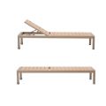 Aluminum Plastic-wood Adjustable Lounge Chair with wheels - 11D14G