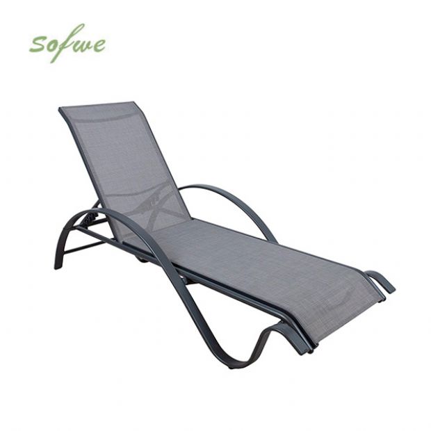Aluminum Adjustable Lounge Chair with S-shape Armrest - 11D14I